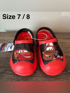 Disney Cars Lightning McQueen Mater Shoes Clogs Size 7 8 Toddler Boys Shoes NEW